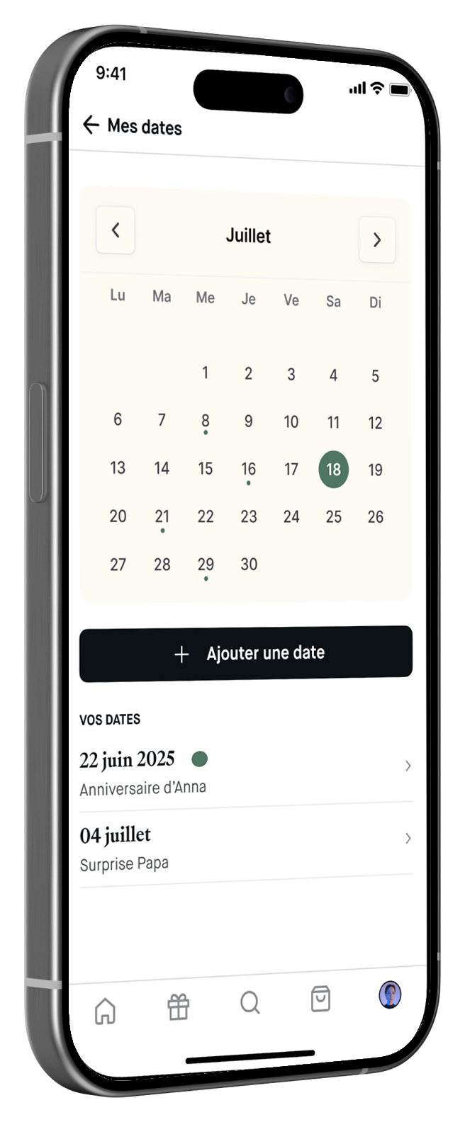 Mes dates : le planning des occasions
