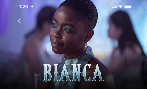 Header de la playlist de Bianca : photo et nom illustré